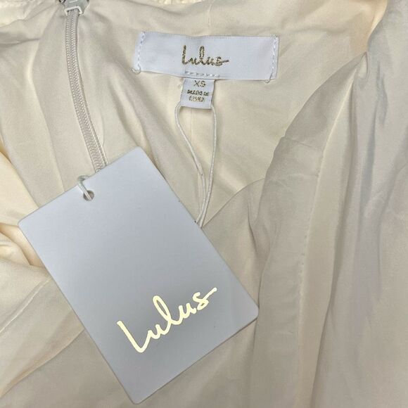 Lulus Start of Forever Ivory Satin Halter Mermaid Maxi Dress Size XS NWT - Picture 7 of 9